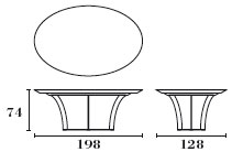 Table ovale 198 cm
