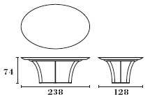Table ovale 238 cm